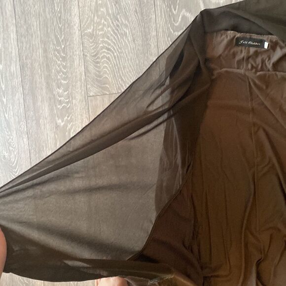 Sheer Panelled Dark Green Flowy Vest - Picture 3 of 3